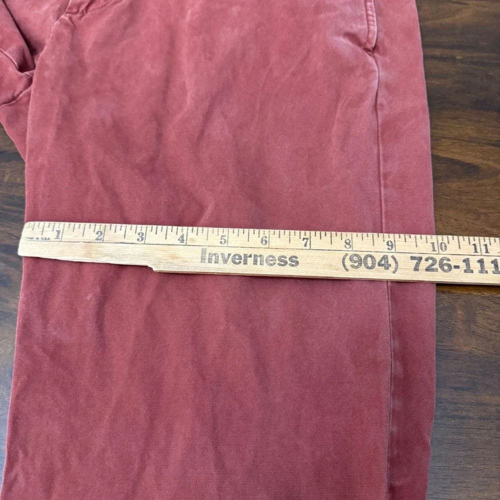 Banana Republic Gavin Chino Mens 32x32 (32x30) Coral Red Cotton Straight Pants